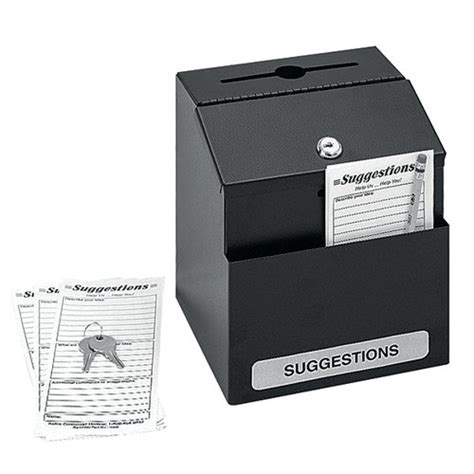 safco locking steel suggestion box black 4232bl|safco suggestion card.